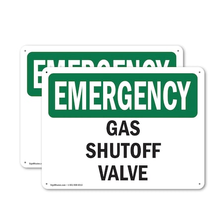 Signmission Gas Shutoff Valve, 10 in W x Rectangle, Plastic OS-2PACK-EM-P-710-L-10386